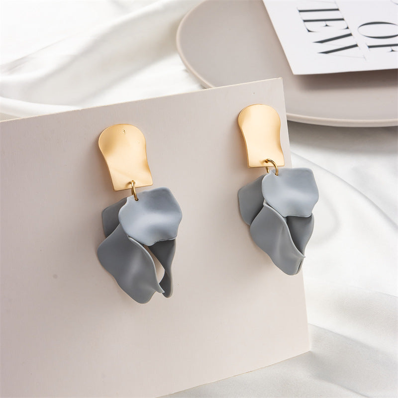 Wholesale Multi Color Petal Leaf Earrings